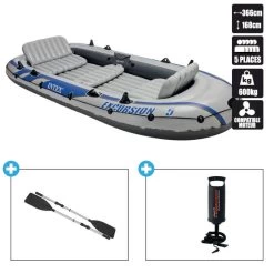 BATEAU GONFLABLE INTEX EXCURSION 5 + 2 AVIRONS + GONFLEUR
