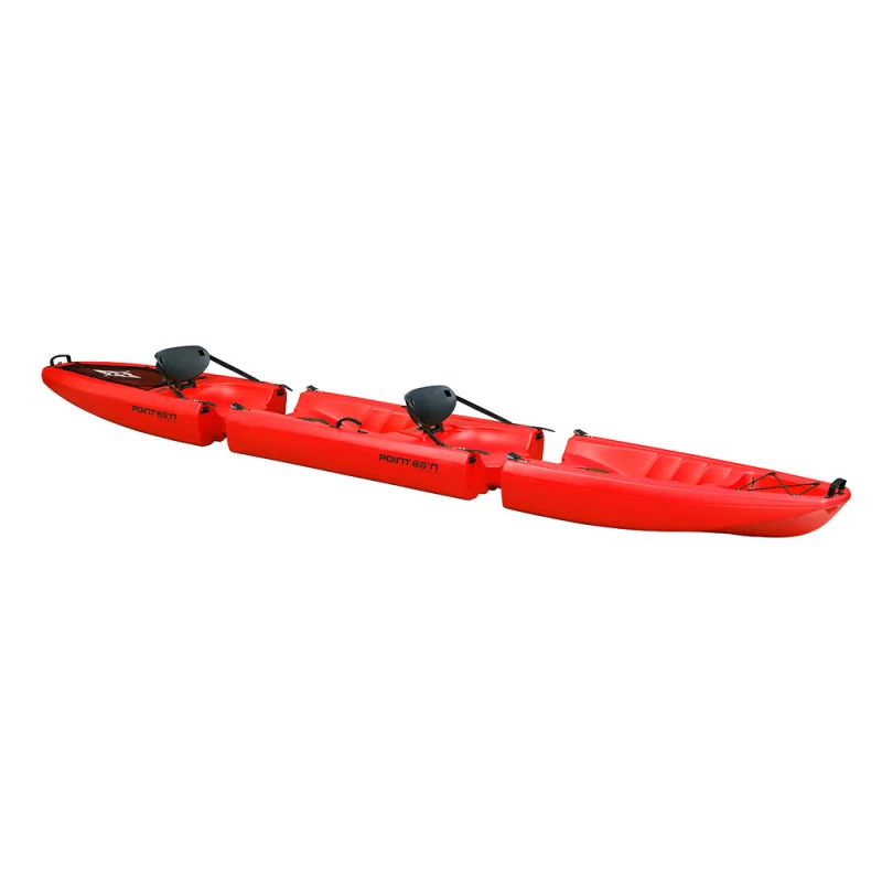 KAYAK MODULABLE SIT ON TOP POINT 65°N FALCON TANDEM ROUGE – Image 2